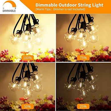 Outdoor LED String Lights, Waterproof Shatterproof Connectable Globe Patio Lights