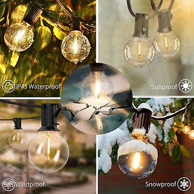 Outdoor LED String Lights, Waterproof Shatterproof Connectable Globe Patio Lights
