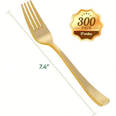 Disposable Plastic Forks, Elegant Design, Food-Grade, Easy to Clean