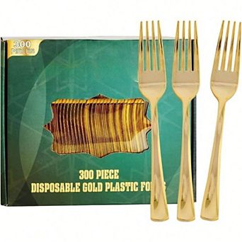 Disposable Plastic Forks, Elegant Design, Food-Grade, Easy to Clean