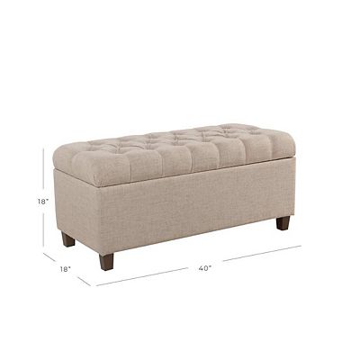 Velvet storage ottoman with hinged lid, suitable for living room and bedroom