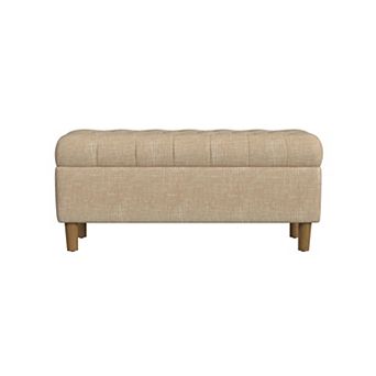 Velvet storage ottoman with hinged lid, suitable for living room and bedroom