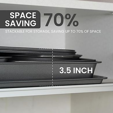 7-Piece Nonstick Carbon Steel Bakeware Set, Muffin, Loaf, Cake & Roasting Pans