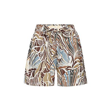 Lascana Women's Printed Tie Waist Shorts