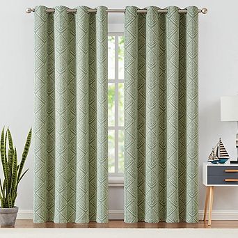 Blackout Curtains 2 Panels, Thermal Insulated, Geometric Pattern Drapes
