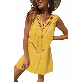 Women's V-Neck Sleeveless Summer Dress Swimsuit Cover-Ups