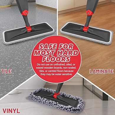 Microfiber Spray Mop with Refillable Bottle, Wet & Dry Floor Clean