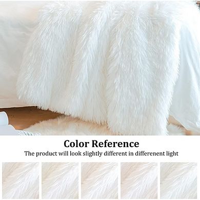 Faux Fur Throw Blanket Extra Long Hair Soft Fluffy Luxury Decorative Cozy Plush Shaggy Blanket