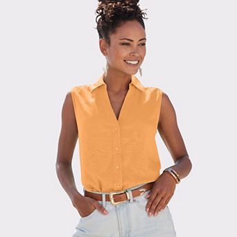 Lascana Women's Sleeveless Button Down Blouse