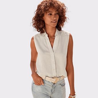 Lascana Women's Sleeveless Button Down Blouse