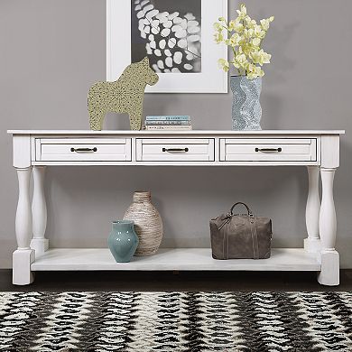 Pnronnc 63" Wood Console Table with 3 Drawers and Bottom Shelf Entryway Table