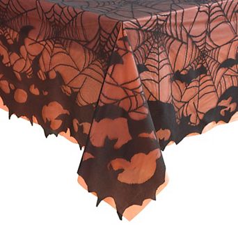 Bats & Web Lace Halloween Tablecloth