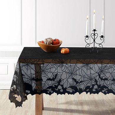 Bats & Web Lace Halloween Tablecloth