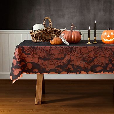 Bats & Web Lace Halloween Tablecloth