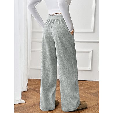 Women's Loose Casual Sweatpants Wide Leg with Side Pockets