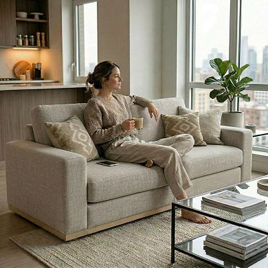 Opoiar 86" Loveseat Sofa, Deep Seat Modular Couch, Removable Covers, Easy Assembly