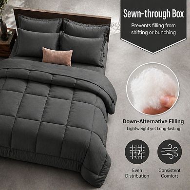 Queen 7-Piece Bed in a Bag Comforter Set Microfiber Soft All Season Bedding