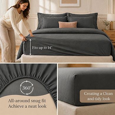 Queen 7-Piece Bed in a Bag Comforter Set Microfiber Soft All Season Bedding