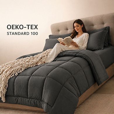 Queen 7-Piece Bed in a Bag Comforter Set Microfiber Soft All Season Bedding