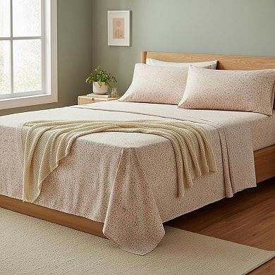 Floral Queen Bed Sheets Set Brushed Microfiber Deep Pockets 16" 4-Piece Flower Printed Easy Care