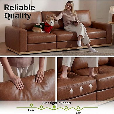 Opoiar 98" Loveseat Sofa, Deep Seat Modular Couch, Removable Covers, Easy Assembly