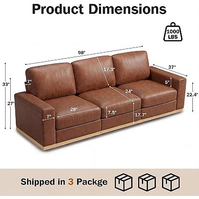 Opoiar 98" Loveseat Sofa, Deep Seat Modular Couch, Removable Covers, Easy Assembly