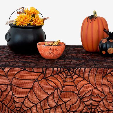 Crawling Web Lace Halloween Tablecloth, 52"x52"