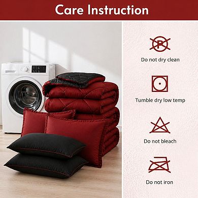 7-Piece Queen Comforter Set Reversible Bed-in-a-Bag All Season Bedding with Sheets Pillowcases Shams