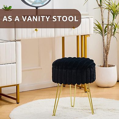 Storage Stool Makeup Seat Oval Bedroom Dressing Round Stool