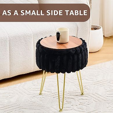Storage Stool Makeup Seat Oval Bedroom Dressing Round Stool