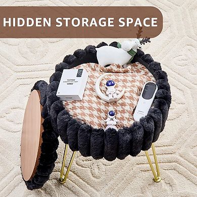 Storage Stool Makeup Seat Oval Bedroom Dressing Round Stool