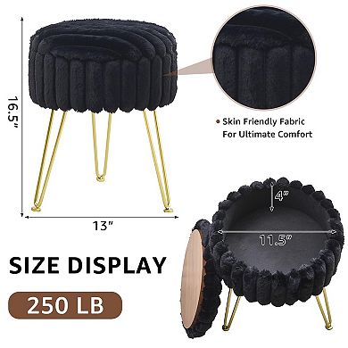 Storage Stool Makeup Seat Oval Bedroom Dressing Round Stool