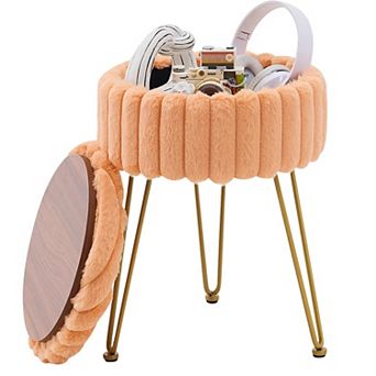 Storage Stool Makeup Seat Oval Bedroom Dressing Round Stool