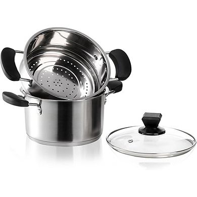 Mini Steamer Pot with Basket and Handle for Pasta, Sauce, and Veggies
