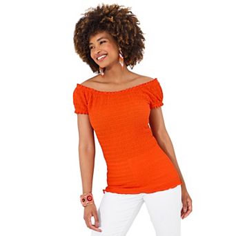 Joe Browns Women's Plus Size Stretchy Off The Shoulder Tee