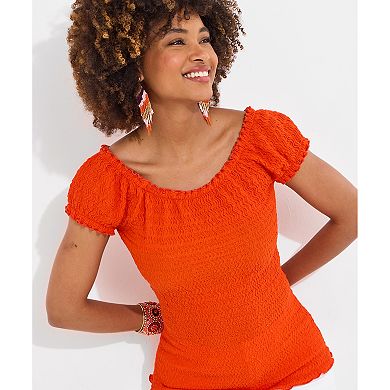 Joe Browns Women's Plus Size Stretchy Off The Shoulder Tee