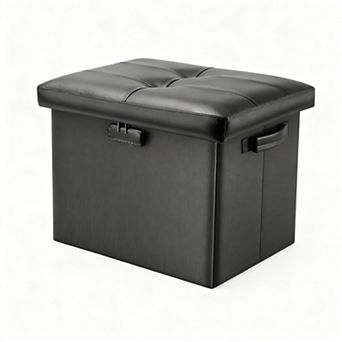 Fireproof storage footstool, lockable waterproof file safe, 17 in