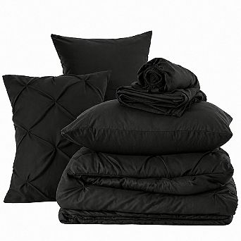 Queen 7 pc Pinch Pleat Bed In A Bag Comforter Set With Sheets Pillowcases Shams