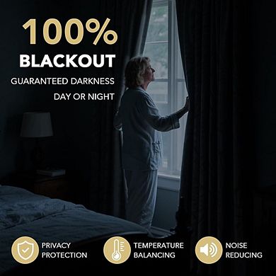 Blackout Curtains, Thermal Insulated Rod Pocket & Back Tab Panels