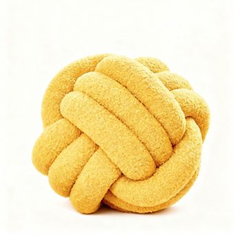 Knot Pillow, Hug Pillow, Soft Round, Handwoven Cushion, 8.6 inches