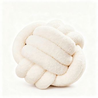 Knot Pillow, Hug Pillow, Soft Round, Handwoven Cushion, 8.6 inches