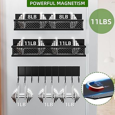 Magnetic Spice Rack Set of 3, Movable Fridge Storage Baskets
