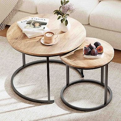 BOGASYL 2-Piece Round Nesting Coffee Table Set