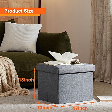 Storage Ottoman 17x13x13, 43L Capacity, Multifunctional Bench for Living Room