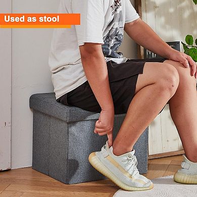 Storage Ottoman 17x13x13, 43L Capacity, Multifunctional Bench for Living Room