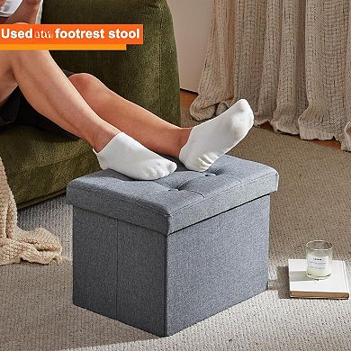 Storage Ottoman 17x13x13, 43L Capacity, Multifunctional Bench for Living Room