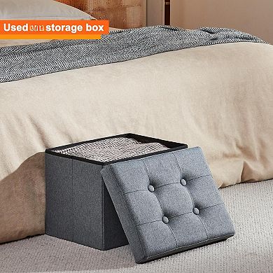 Storage Ottoman 17x13x13, 43L Capacity, Multifunctional Bench for Living Room