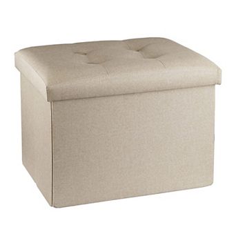 Storage Ottoman 17x13x13, 43L Capacity, Multifunctional Bench for Living Room