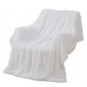 Faux Fur Throw Blanket Soft Reversible Fluffy Shaggy Plush Cozy Blanket