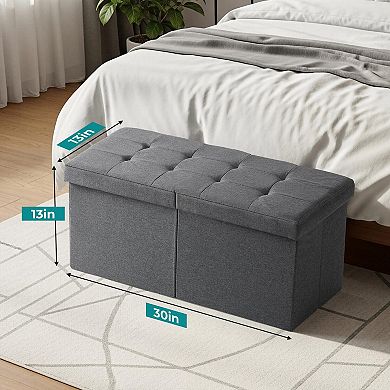 30-inch storage ottoman bench, bed-end coffee table, living room, bedroom, hallway